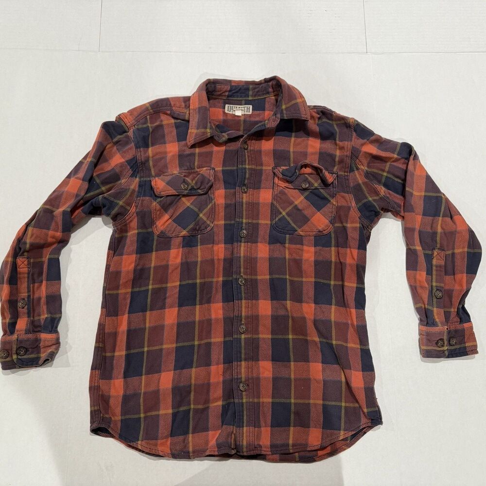 Duluth Trading Co Mens Medium Plaid Button Up Shirt 100% Cotton